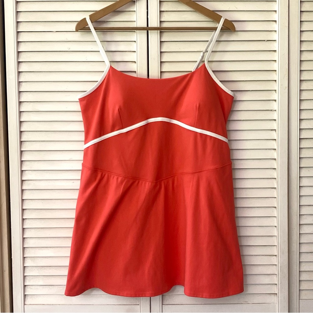 JoyLab Tennis Dress Womens Plus Size XXL Coral Red Attached Shorts Ball Pockets - Picture 2 of 11